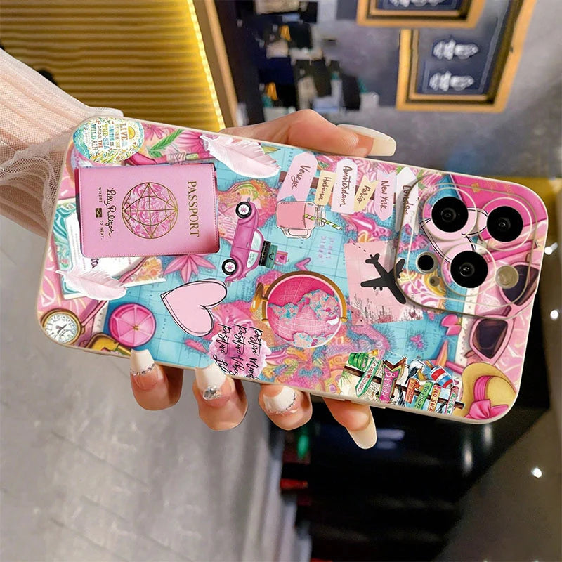 Travel Plane Printed Matte Anti-Drop iPhone Case