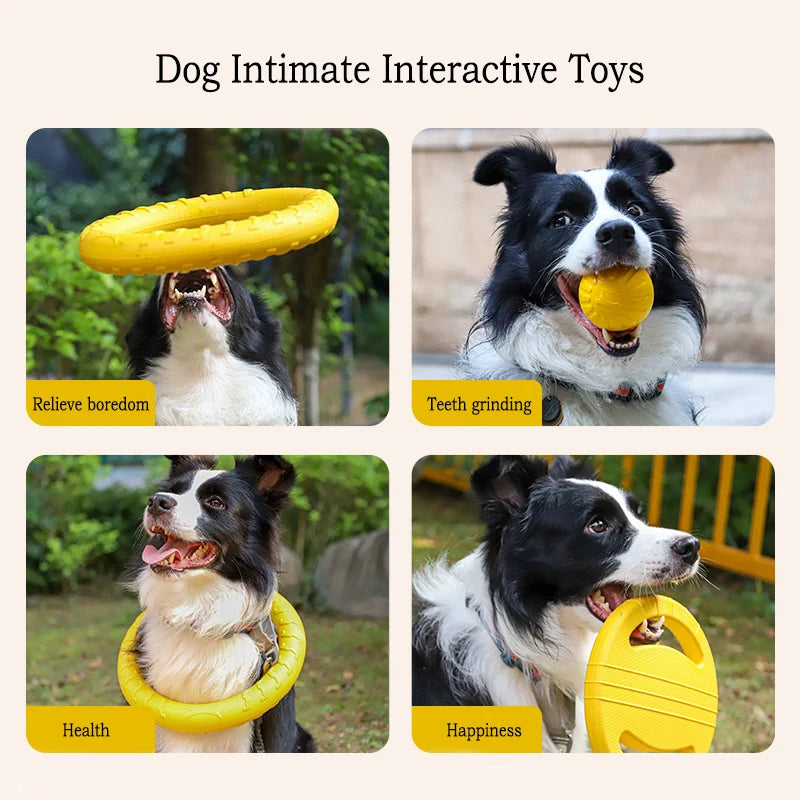 4 Pack Durable Dog Toy Set Flying Disc Ball Tug Rope