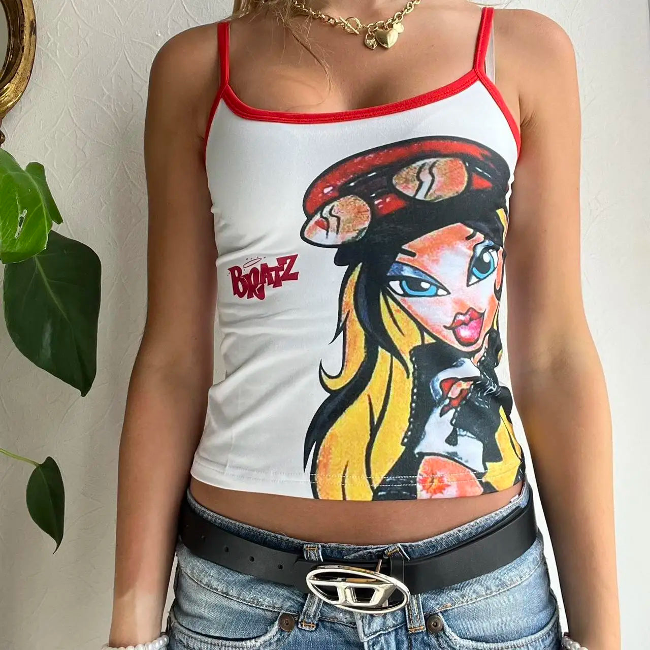 Girls Y2K Cartoon Anime Crop Tank Top Summer Streetwear