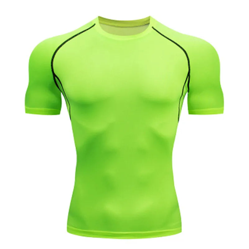 Men Compression Running T Shirt Breathable Gym Training Fitness Tight Sport Tee
