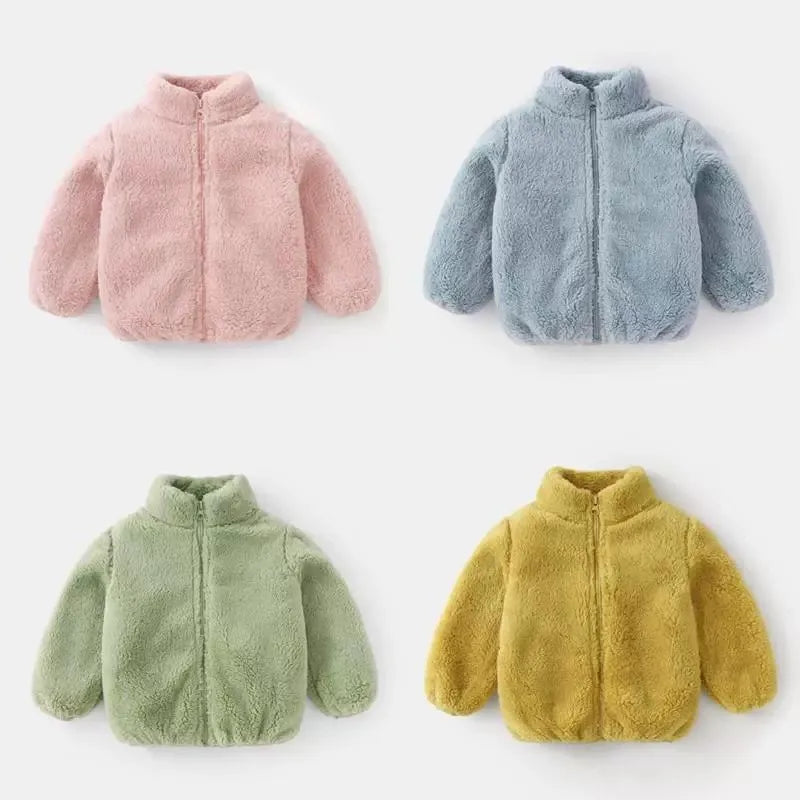 Kids Warm Plush Coat for Baby Boys and Girls