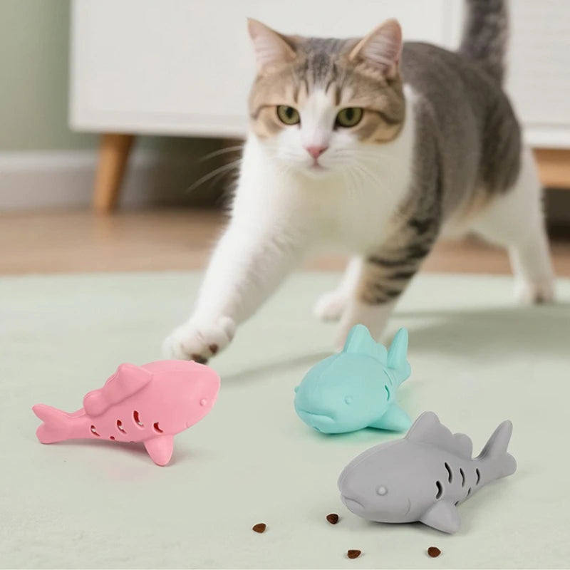 Interactive Fish Cat Chew Toy with Food Leakage