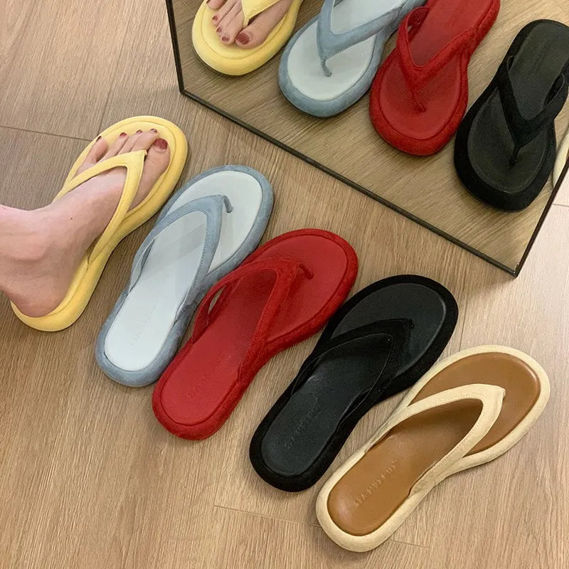 Women Summer Slides Flat Open Toe Casual Beach Slippers Outdoor Sandals