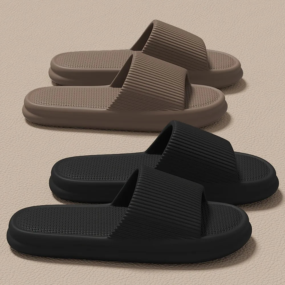 Minimalist EVA Slippers Anti Slip Soft Thick Sole Bathroom Slides for Men Women