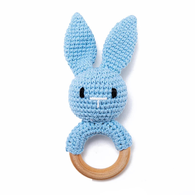 Crochet Bear Baby Rattle Teether Toy for 0 to 12 Months