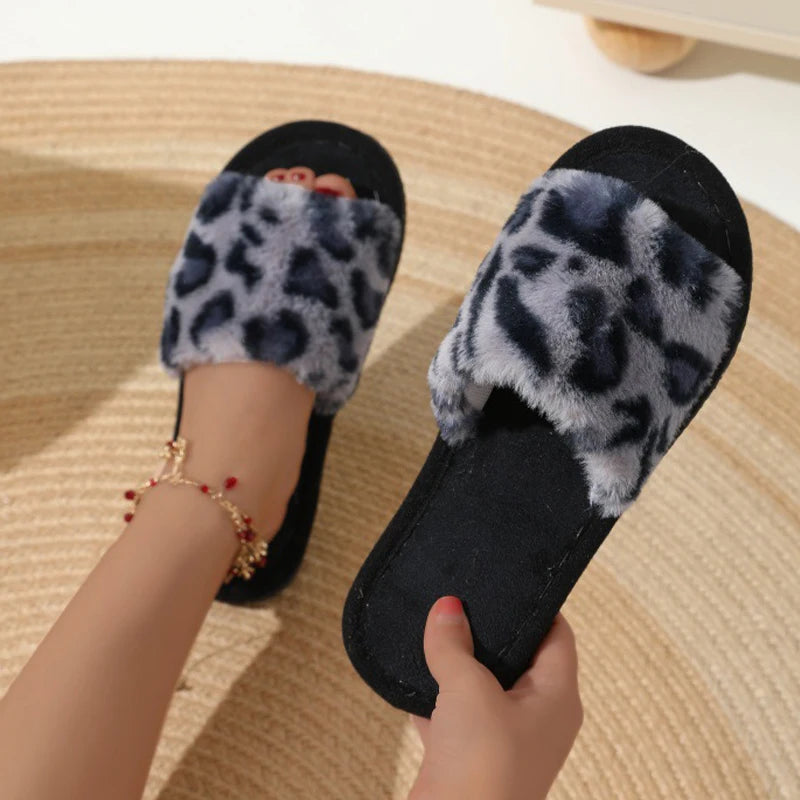Women’s Plush House Slippers Warm Non Slip Winter Indoor Shoes