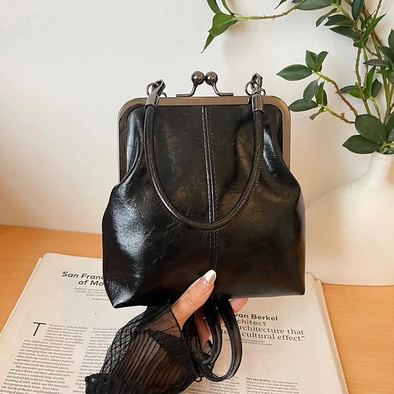 Women Vintage Brown PU Leather Shoulder Bag Designer Crossbody Handbag Shell Purse