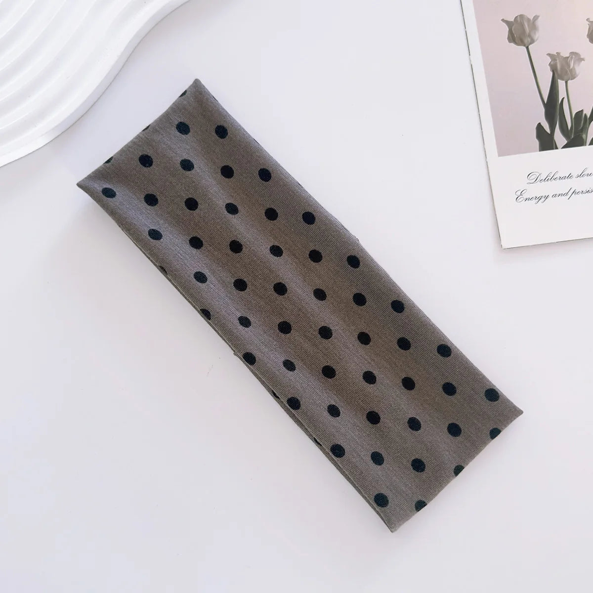 Polka Dot Yoga Headband Sweat Absorbent Sports Hairband
