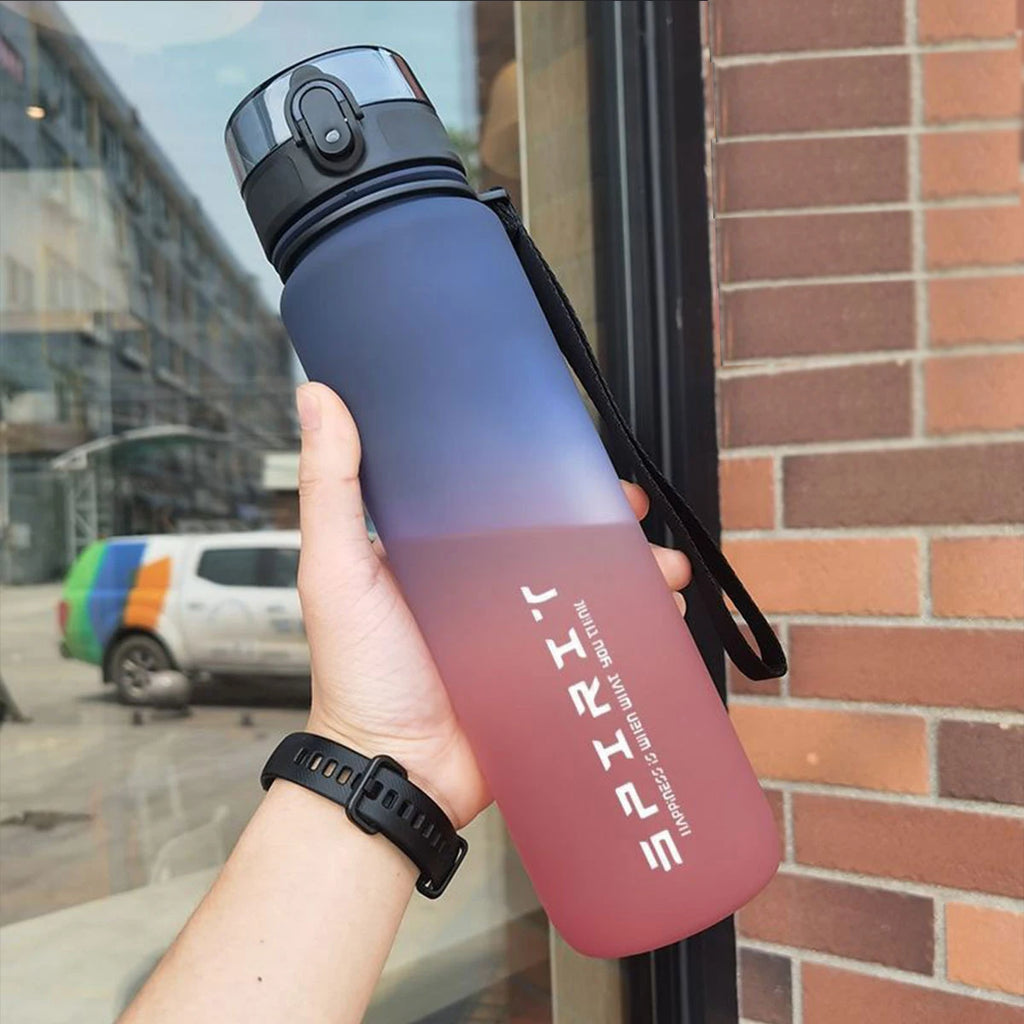 Gradient Water Bottle 600ml 750ml 1000ml Leakproof Portable Sports Gym Bottle BPA Free Outdoor Travel Drink Bottle