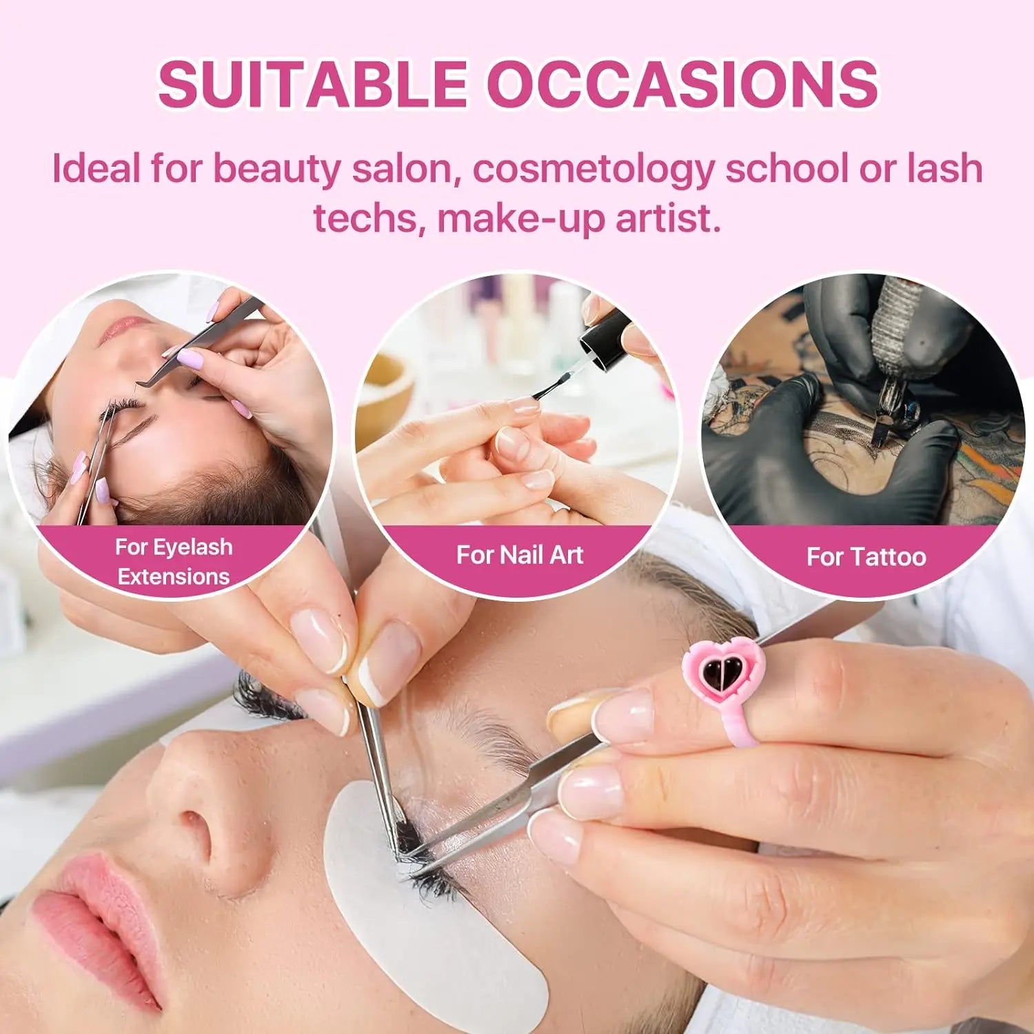 Disposable Glue Ring Cup – Eyelash Extension Adhesive Holder Finger Ring for Lash Artists