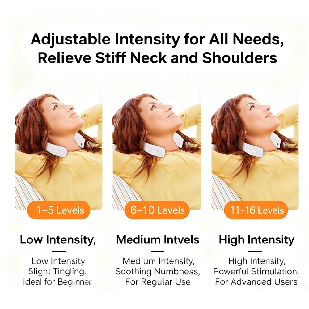 Portable Neck Massager Electric Cervical Spine Massager Shoulder Pain Relief EMS Neck Massage Device