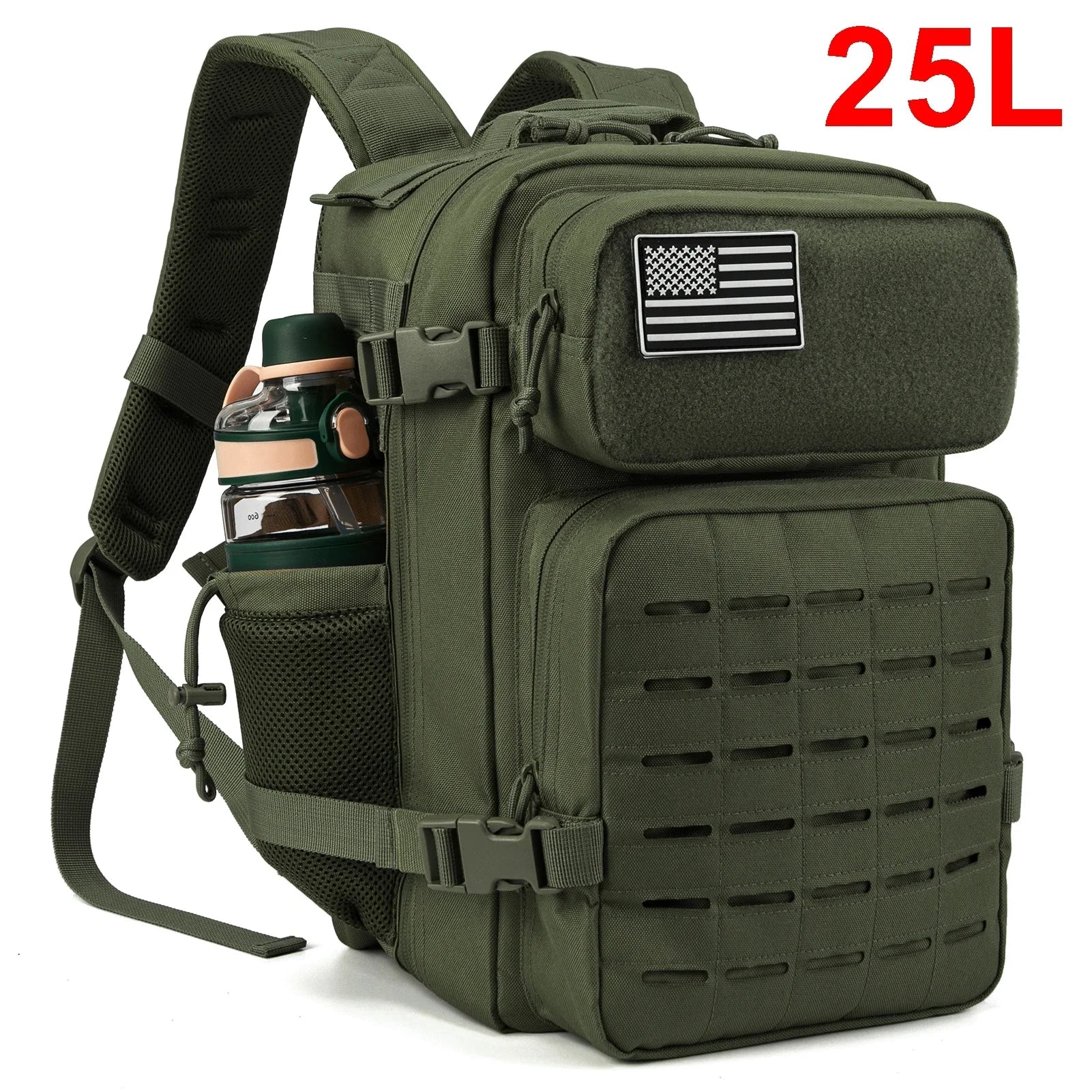 Tactical Backpack 25L 45L Outdoor Survival Hiking Rucksack with Bottle Holder