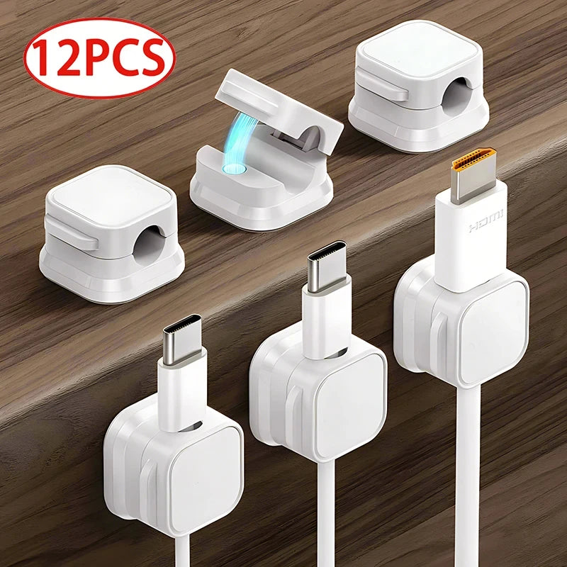Magnetic Cable Clip Cable Holder Cord Organizer for Desk Office Management