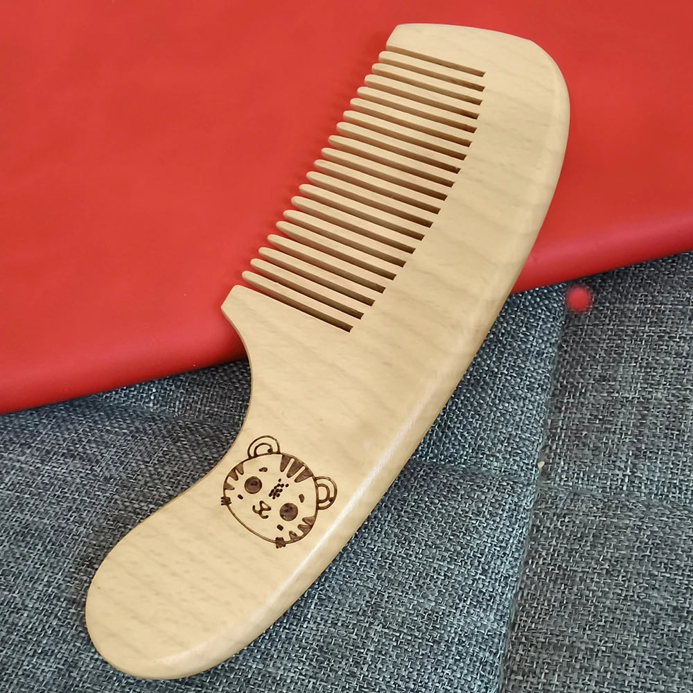 3pcs Baby Hair Brush and Wooden Comb Set Newborn Gift