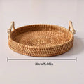 Rattan Tray with Lid Food Storage Basket Kitchen Organizer Eco Friendly