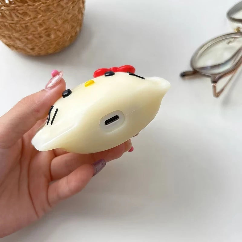 3D Cat Dumpling AirPods Case with Hook for AirPods Pro 1 2 3 4