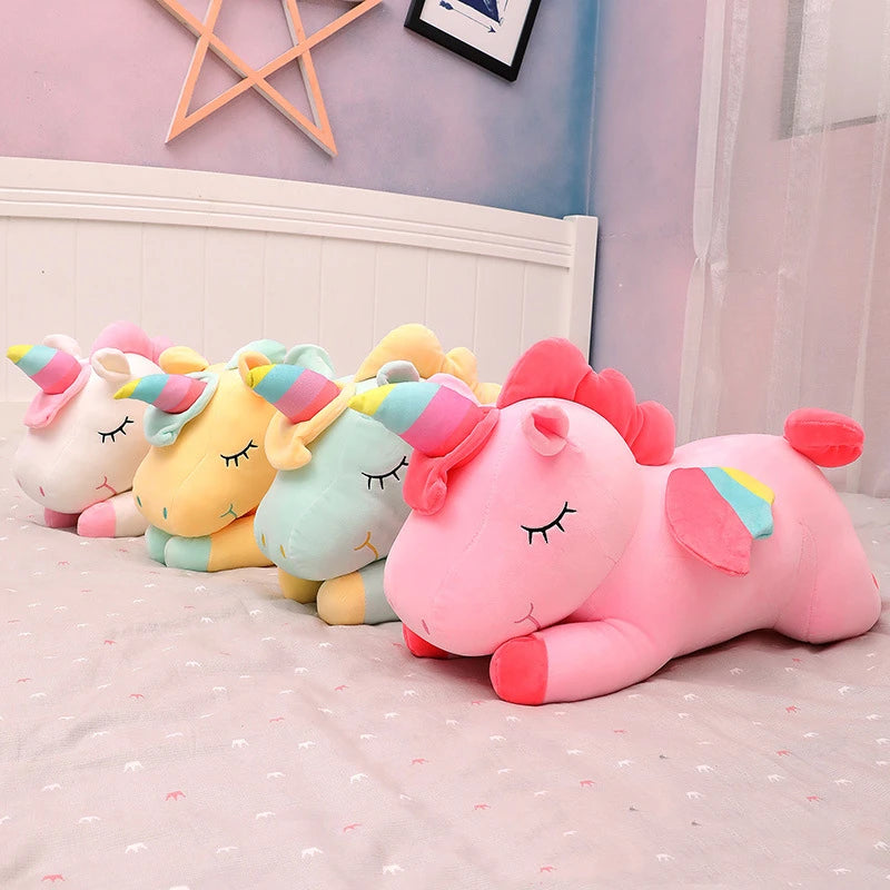 Cute Rainbow Unicorn Plush Toy Pillow for Girls Gift