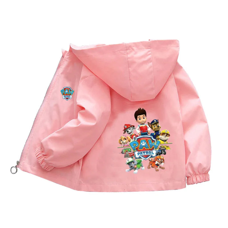 Kids Cartoon Rescue Pup Hooded Jacket Spring Autumn Sports Coat 1 to 10 Years