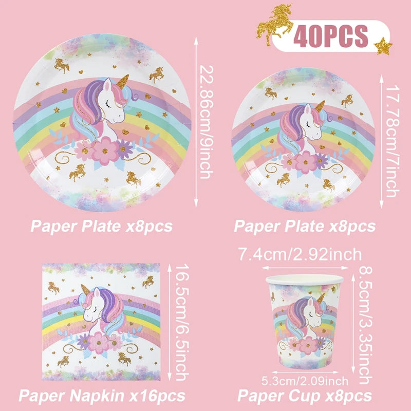 Rainbow Unicorn Tablecloth Birthday Party Decorations Waterproof PE Table Cover Kids Unicorn Theme Party Supplies