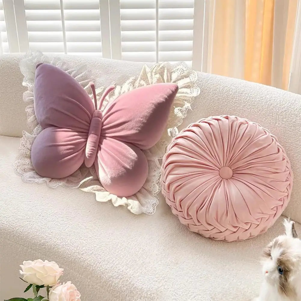 Cute Butterfly Bow Cushion Pillow Soft Decorative Pillow for Sofa Bedroom Car