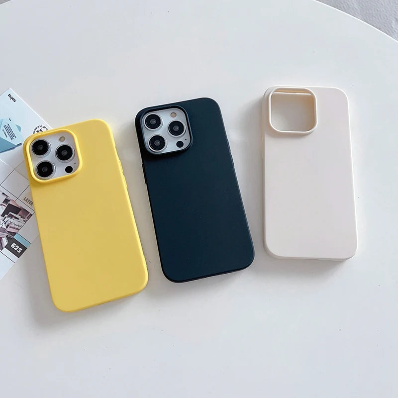 Candy Color Silicone Soft Matte Frosted Ultra Thin iPhone Case
