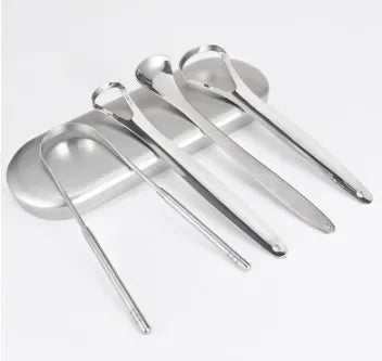 Metal Tongue Scraper Stainless Steel Cleaner Portable Oral Hygiene Tool 1-3pcs
