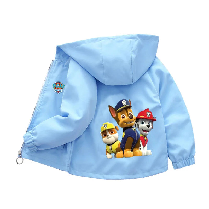 Kids Cartoon Rescue Pup Hooded Jacket Spring Autumn Sports Coat 1 to 10 Years