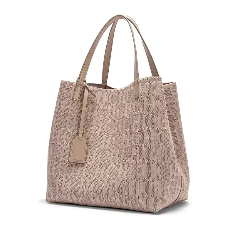 Women Classic Large Capacity Solid Color Shoulder Handbag Fashion PU Bag