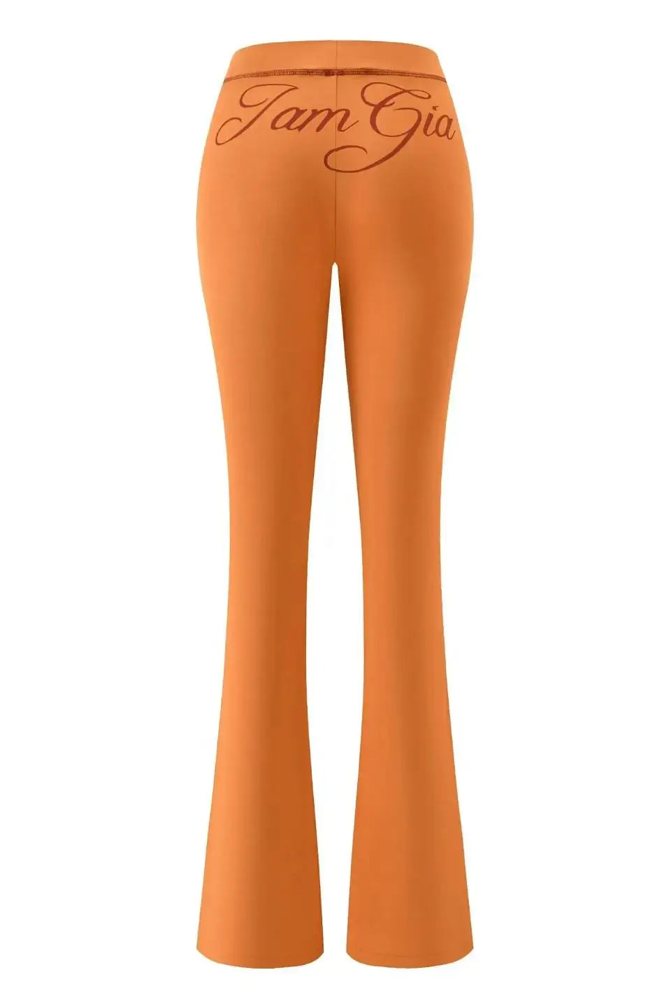 Women Zip Up Long Sleeve Spring Top with Low Waist Flared Pants Two Piece Outfit