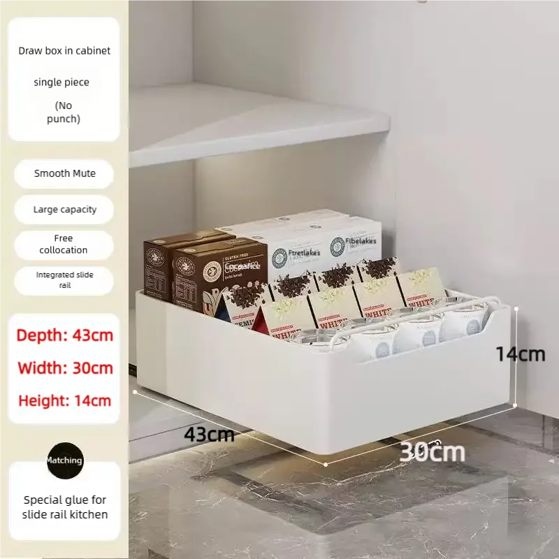 Pull Out Kitchen Storage Rack Sliding Drawer Spice Organizer Shelf Cabinet Tray