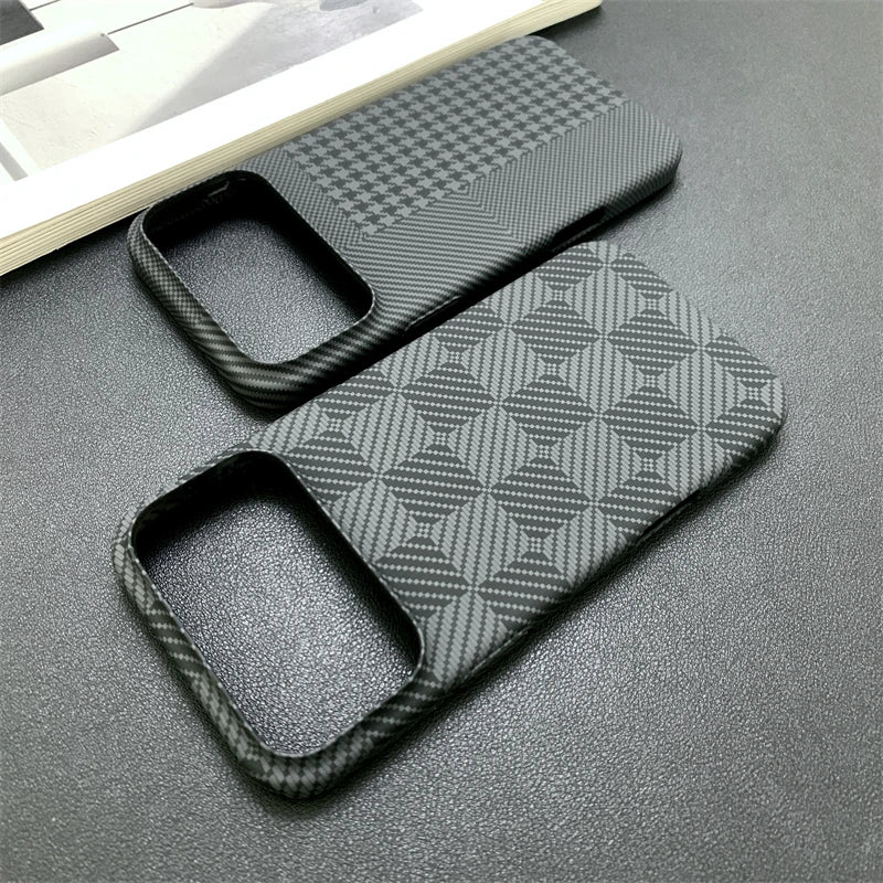 Carbon Fiber Chessboard Style Ultra Thin Bumper iPhone Case