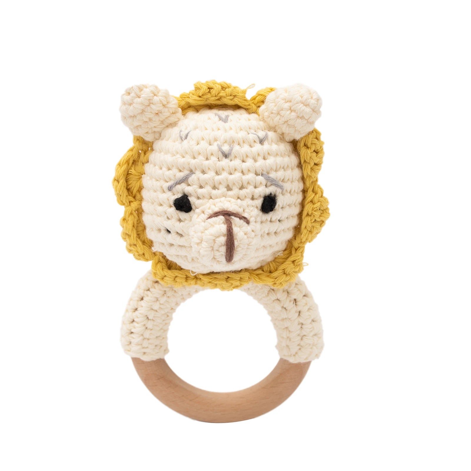 Crochet Bear Baby Rattle Teether Toy for 0 to 12 Months