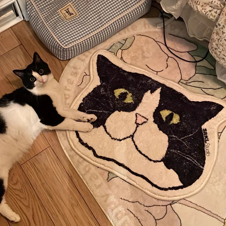 Cat Floor Mat Anti Slip Waterproof Stain Resistant Bathroom Bedroom Rug