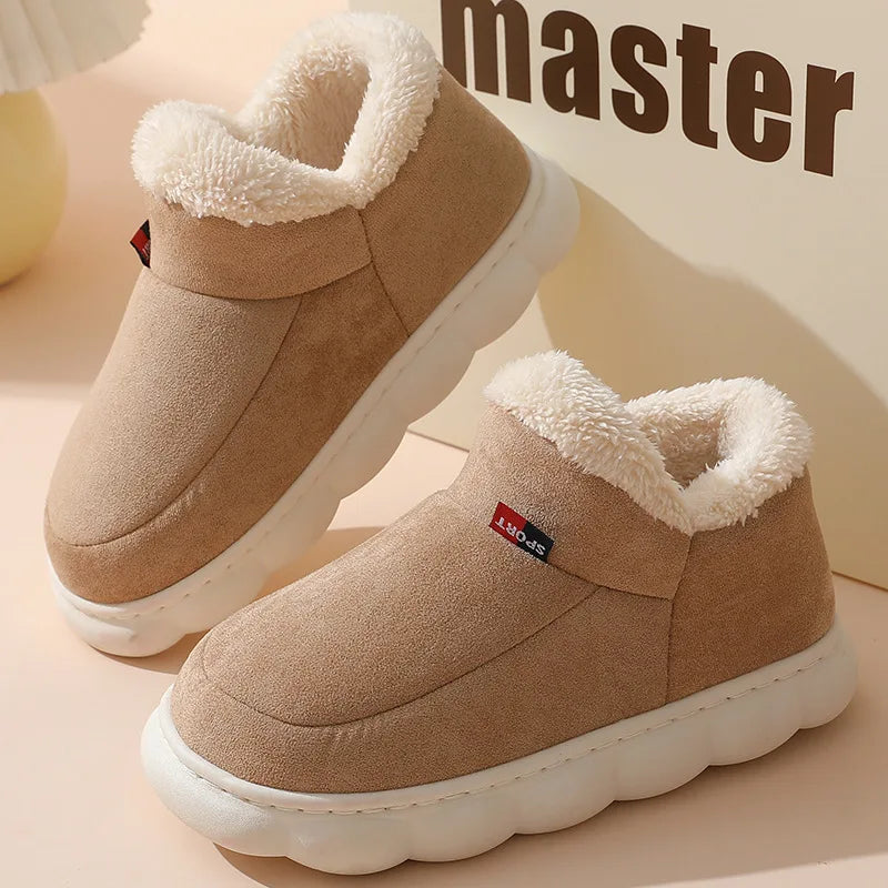 Cozy Plush Slippers Warm Fleece Lined Indoor House Shoes Soft Comfortable Winter Slippers for Men Women