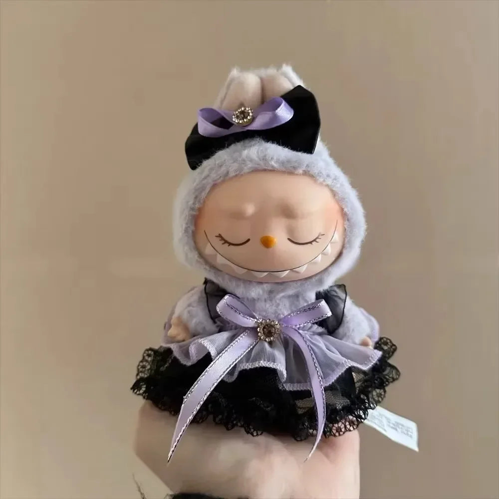 Labubu 17cm Kpop Princess Outfit Set with Pink Bow