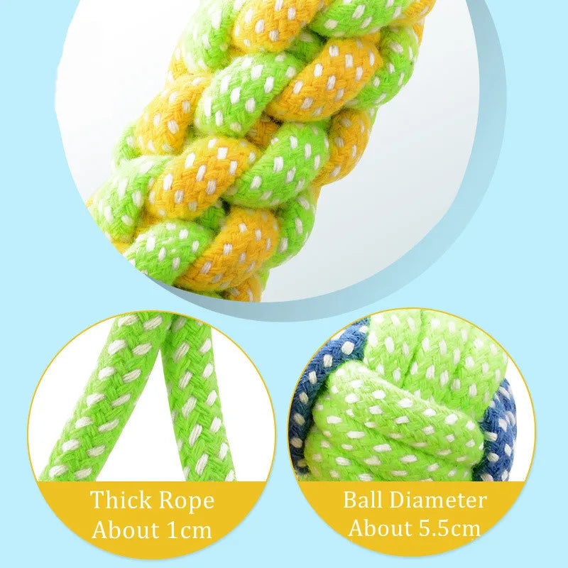 Cotton Rope Dog Chew Ball Toy for Small Large Dogs