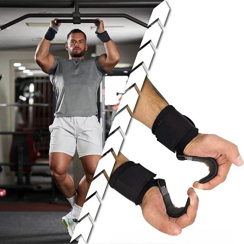 Weight Lifting Hooks Non Slip Straps for Deadlift Pull Up Fitness Training