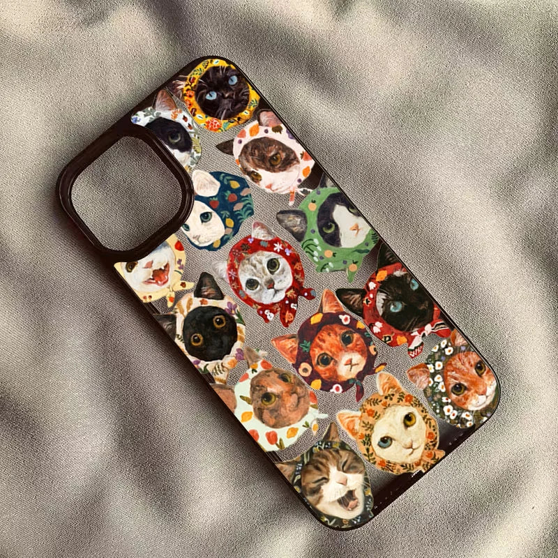 Colorful Cat Clear Anti Drop iPhone Case