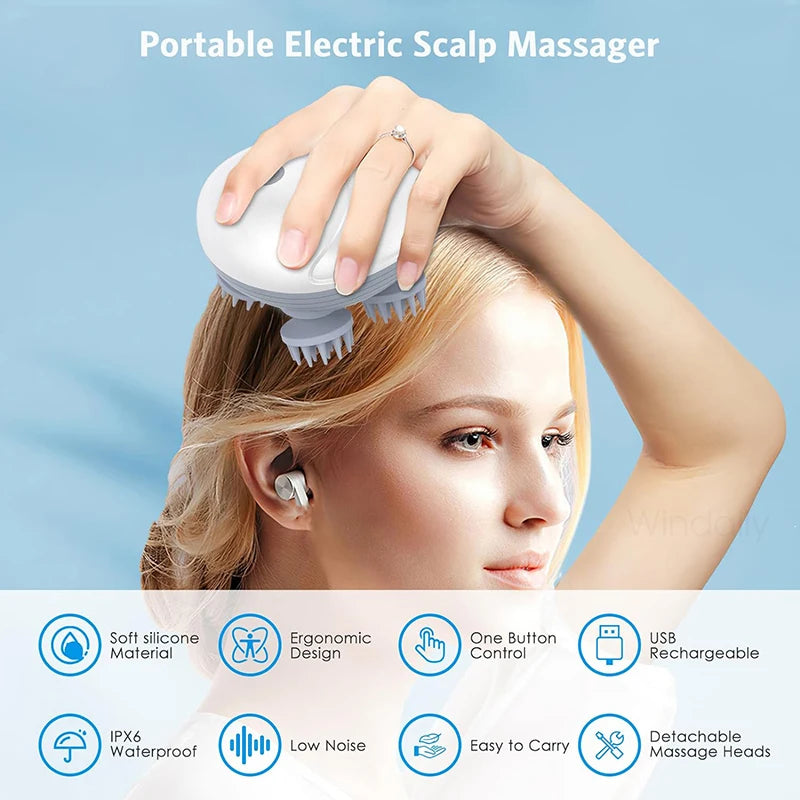 Electric Scalp Head Massager for Neck Shoulder Body