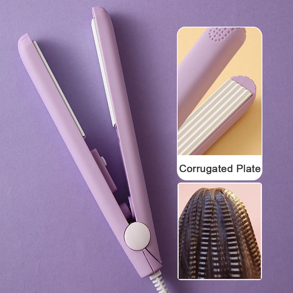 Mini Hair Curler Fluffy Flat Iron Crimper Corrugated Plate Electric Styling Tool 2026