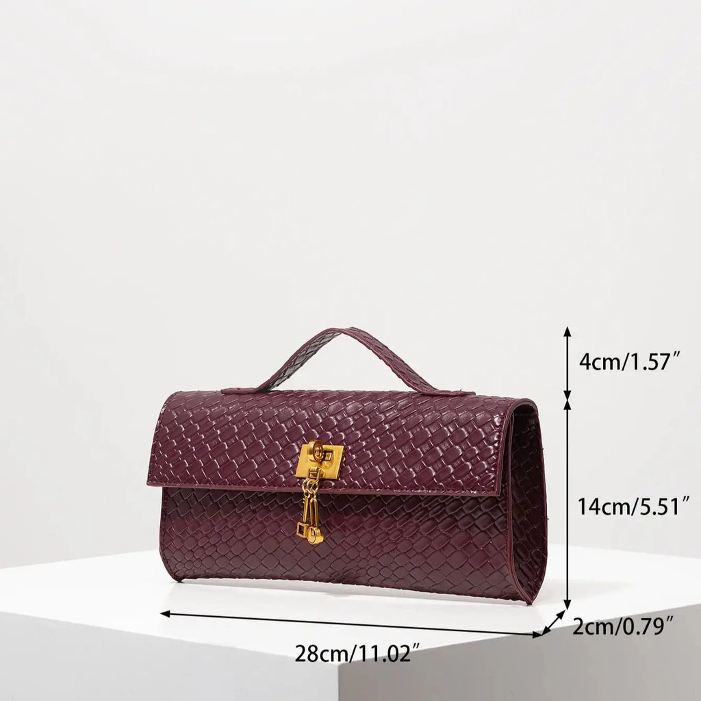 Women Burgundy Vintage Work Shoulder Bag Casual Business Handbag Gift Purse