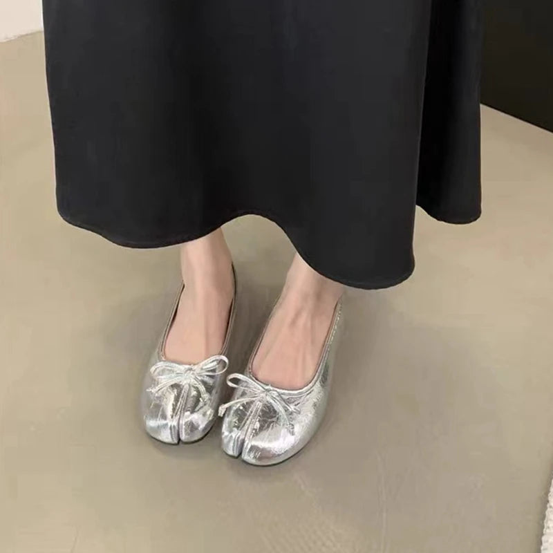 Women Soft Ballet Flats Slip On Loafers Moccasins Bow Knot Casual Shoes