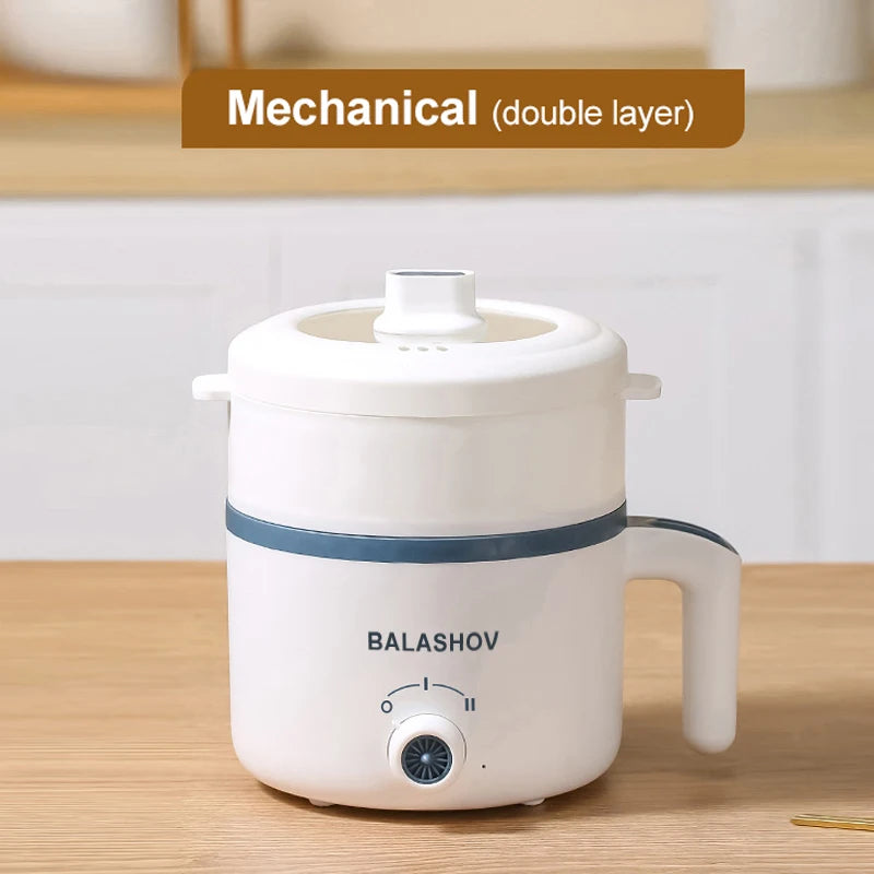 1.7L Electric Rice Cooker Non-Stick Multi Cooker Double Layer Steamer Home Use