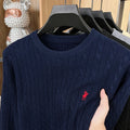Women Embroidered Knit Sweater Long Sleeve Solid Color Spring Autumn Pullover Top
