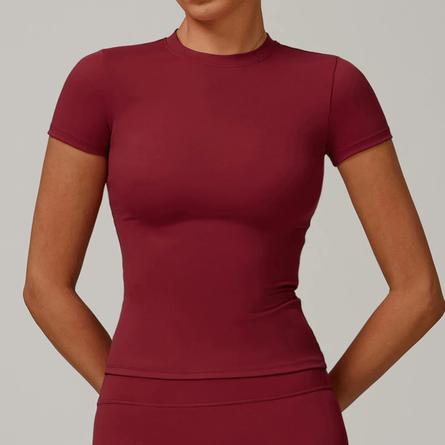 Women Running Sports T Shirt Short Sleeve Breathable Slim Fit Yoga Gym Top