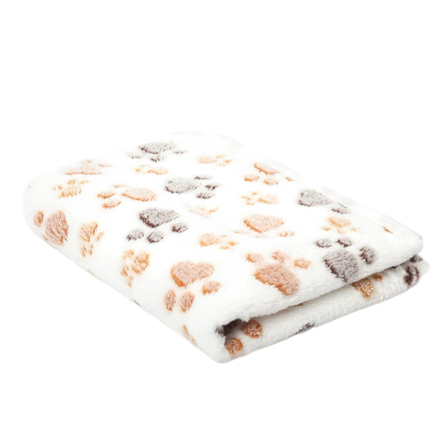 Soft Flannel Pet Blanket Paw Print for Dogs and Cats