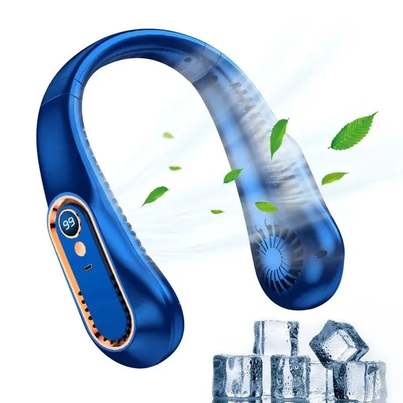 Hands-Free Neck Fan – Rechargeable Portable Personal Fan with Digital Screen