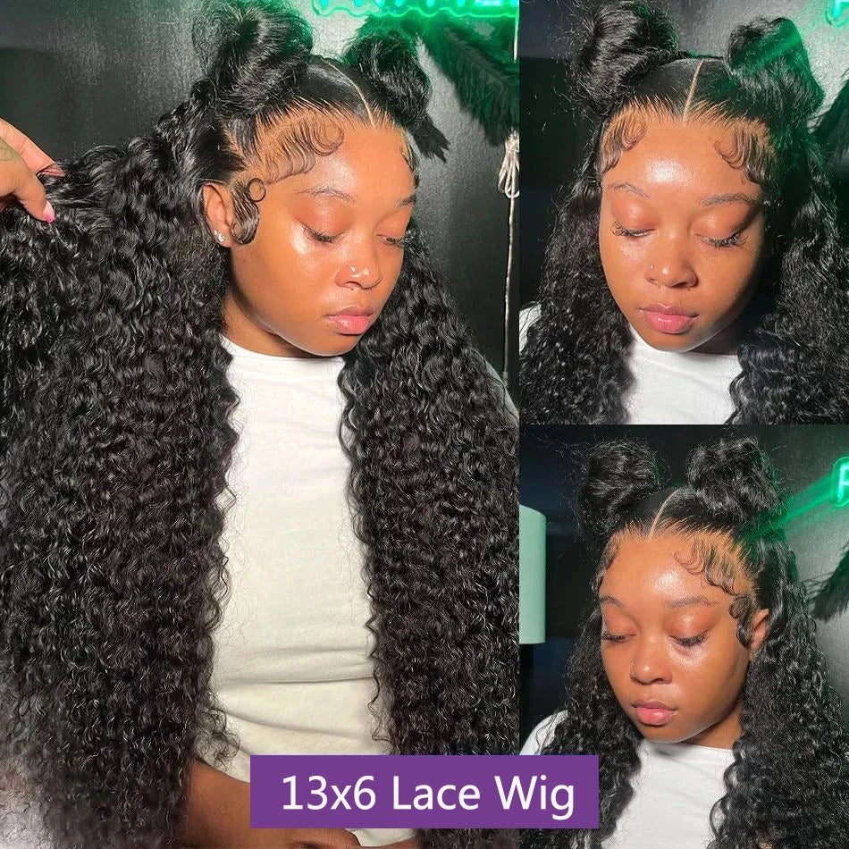Deep Wave Wig Human Hair – 250 Density HD Lace Front Curly Wig