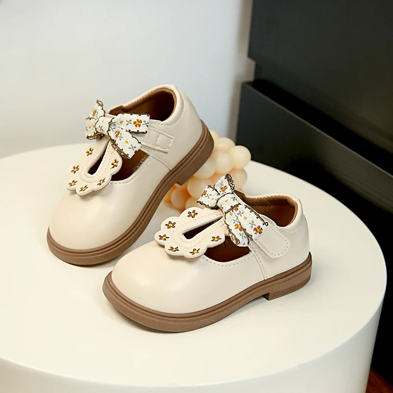 Girls Bow T Strap Oxford Shoes Soft Princess Dress Shoes for Kids