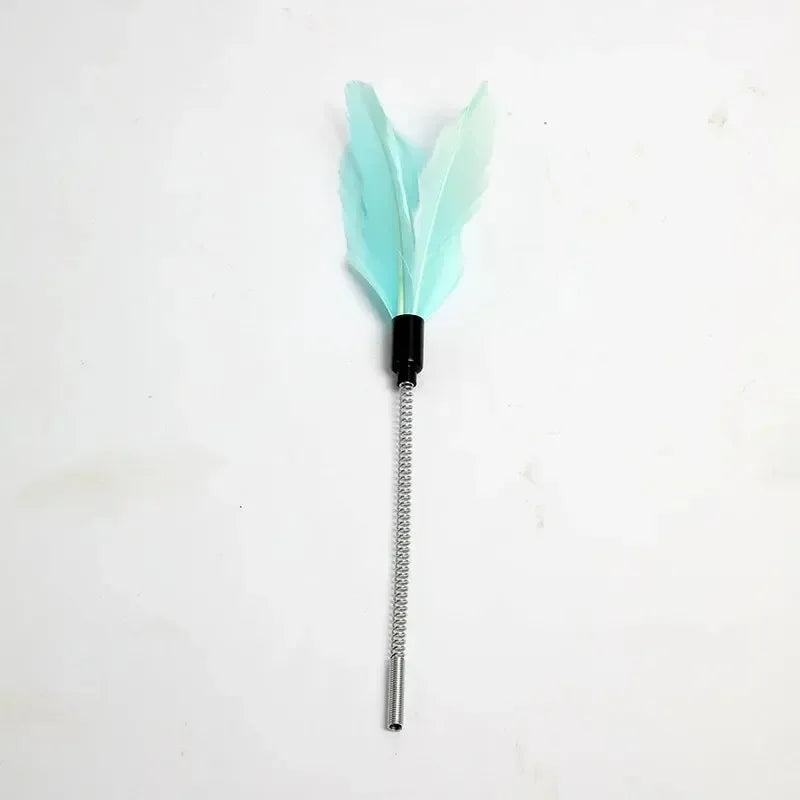 Four Layer Cat Rotating Ball Tower Toy with Feather Stick